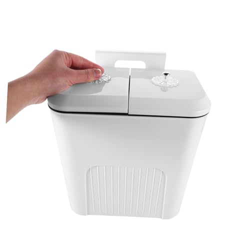 Bote de basura de cocina con doble compartimento y tapa abatible de 9L miniatura 4