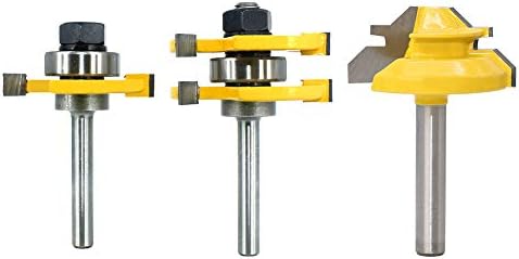 Router Bit 1/4 Inch Shank 45 Degree Lock Miter Woodworking Tools Kit Joint Wood Milling Saw Cutter Set for Home Improvement and DIY
