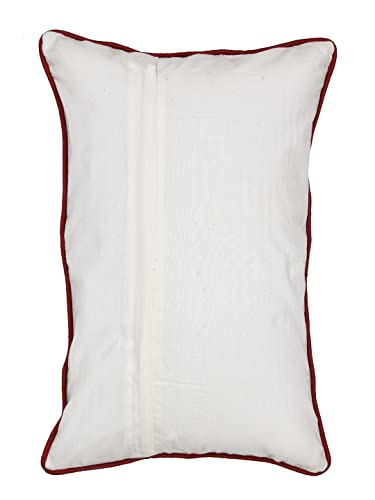 Clasiko Cushion Covers Set of 2; 12x18 Inches; Multicolor Flowers On Grey Base