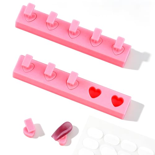 ANGNYA 2 Set No Magnetic Nail Stand for Press Ons Nail Art Display Practice