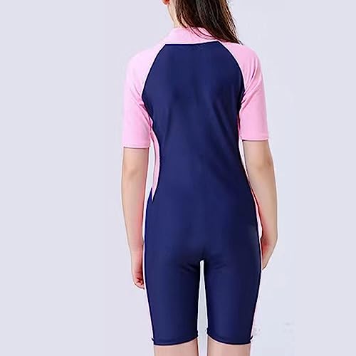 Kids One 𝗣iece Swimsuit Shirts Rash Guard Short Sleeve Zipper Bathing Suits Boys Girls Beach Swimming Tops Clothes3