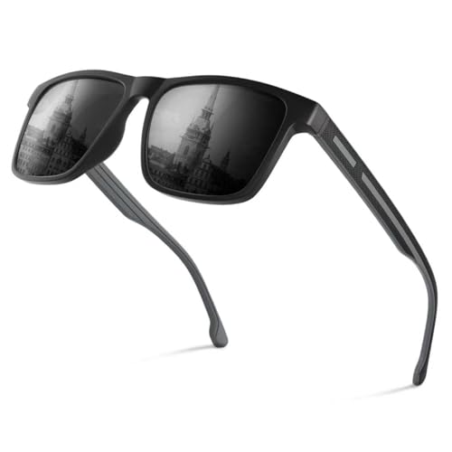 Wrimen Polarisierte-Sonnenbrille-Herren-Damen-Sunglasses-Men-Woman-Sonnenbrillen-Klassische-Retro-UV400 Schutz-Rechteckig für Golf Fahren Angeln Reisen & Outdoor-Sport hui