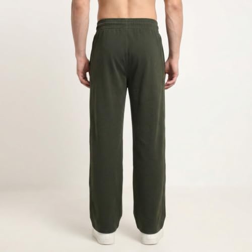 Image of MARK LOUIIS Men's Baggy Trackpants | Regular Fit Cotton Sweatpants with Drawstring Waist & Side Zipper Pockets | Oversized Casual Track Pants for Gym