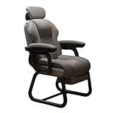 Poltrona Ufficio, Sedia Ufficio per Obesi 200 kg con Poggiapiedi e Poggiatesta, Schienale Regolabile a 145° per Casa, Studio, Sala Giochi(Gray)