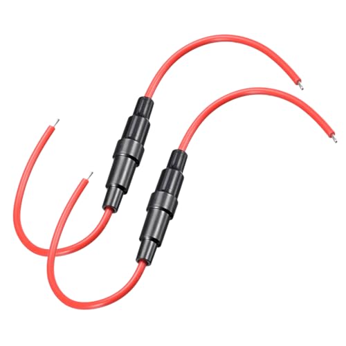 sourcing map Inline Screw Type Fuse Holder 18 Gauge AWG 2Pcs for 5mm x 20mm Tube Fuse
