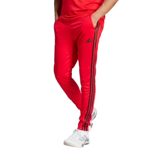 adidas Men's Train Essentials 3-Stripes Pants Track, Pure Ruby/Black, L