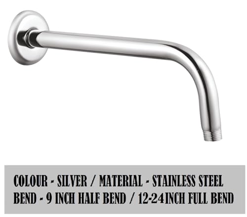 Image of JAGGER JAG203 Premium Grade Stainless Steel Square Shower Arm with Wall Flange (ROUND, 18 inch INCH)