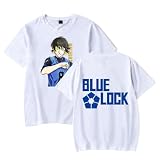 Mujer y Hombre Blue Lock Camiseta Anime, Manga Corta, Diseño Gráfico, Disponible en Blanco y Negro