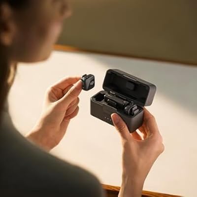 DJI Mic Mini 2 TX + 1 RX + Charging Case Pin Microphone, Wireless, Ultra Lightweight, 48-Hour Use, Noise Cancelling, Auto Limiting, Wireless Microphone for Camera/iPhone/Android, Vlog Shooting, Streaming