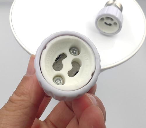 2PCS E26 Edison Screw Socket to GU10 Bayonet Base Adapter, Screw Base Converter for LED or Halogen Bulb Lamp (E26 to GU10)