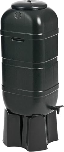 Edena 100L Slim Space Saver Water Butt With Tap, Lid & Stand – Rainwater Collection Barrel For Garden, Outdoor Water Storage Tank, Compact Slimline Water Butt Kit, Black - 3