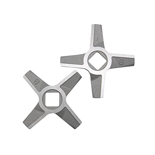 NIDUNO 2pcs Couteau à Viande Couteau en Acier Inoxydable Mincer Pièces de Rechange de pièces de Rechange 8# for Zelmer 987.94 987.83 for l'appareil de Cuisine ZMM