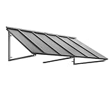 Awntech 6' Houstonian (80'-24'-36') Standing Seam Metal Fixed Awning, Pewter