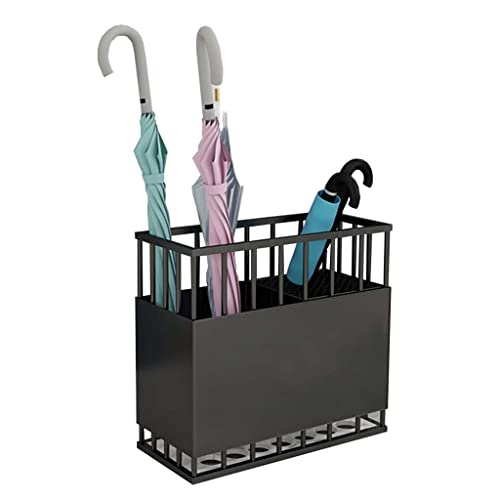 Sywlwxkq Umbrella Stand Commercial, Metal Wrought Iron Rust-Proof Umbrella Bucket, Indoor and Outdoor Large Capacity Long and Short Umbrella Storage Rack, 3 Colors