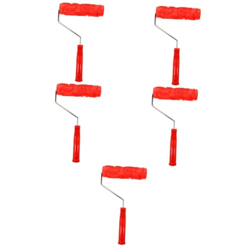 HOMSFOU 5stücke Wanddekoration Gummi-roller Mit Prägung Texturierter Farbroller Für Kreative Wandgestaltungen Für Zuhause Und Büro Vielseitig Einsetzbar Bequem Der Anwendung