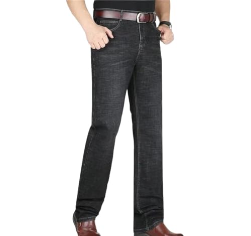 Mens High Waist Straight Leg Denim Pants Lightweight Summer Casual Streetwear Loose Trousers
