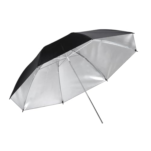 Image of Photography Umbrella Lighting, 36 Inch Dia Parabolic Reflective Umbrella Accessories with Silver Inner, Fits Studio /Photo /Video /Shooting /Flash /Camera, Black