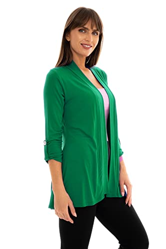 Image of Loxdonz Women's Open Front Cardigans Casual 3 /4 Sleeve Cardigan Soft Lightweight Top