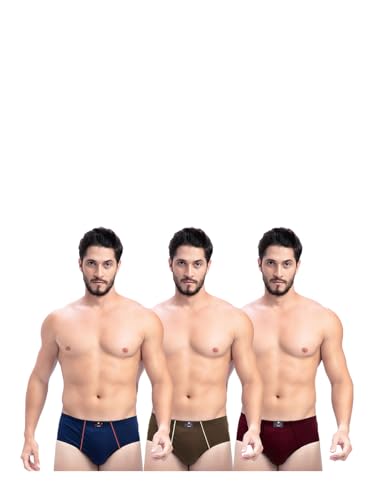 Image of Milton Mens Pure Cotton Solid Briefs with Inner Elastic|Premium Soft Breathable Underwear for Men|Comfort-Fit Waistband for All-Day Wear|Multi-Color, Color Name May Vary as per Availability|Pack of 3