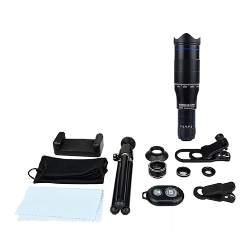ZGJIAJU HD 40X Zoom Telescopio Teleobjetivo Monocular Lente De Cámara De Teléfono Mini Telescopio De Metal Teleobjetivo Móvil For Camping Turismo Imágenes Nítidas(B)