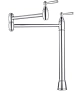 ARCORA Pot Filler Deck Mount, Solid Brass Pot Filler Faucet Chrome Stove Faucet with Stretchable ...
