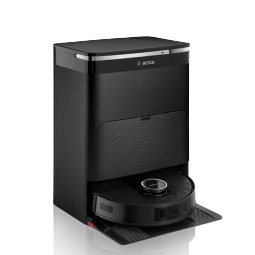 Bosch - Robot Aspirador Spotless MAX, BCRDW3B, aspira y friega, Potencia 11.000 Pa, Almohadillas giratorias, estación Seca-húmeda, Visión Inteligente luz estructurada, Bosch Home Connect App, Negro Bosch - Robot Aspirador Spotless MAX, BCRDW3B, aspira y friega, Potencia 11.000 Pa, Almohadillas giratorias, estación Seca-húmeda, Visión Inteligente luz estructurada, Bosch Home Connect App, Negro