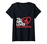 Photo Gallery donna questa ragazza ama il linguaggio dei segni divertente asl design sordo maglietta con collo a v Photo Gallery donna questa ragazza ama il linguaggio dei segni divertente asl design sordo maglietta con collo a v