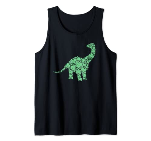 Dinosaurio de trébol Brontosaurus para el día de San Patricio para niños Camiseta sin Mangas