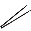 Drumsticks aus Nylon, 5A, professionell, leicht, Kunststoff, langlebig, Jazz-Übung, Drumsticks mit Anti-Rutsch-Griffen für Kinder und Erwachsene, Musikinstrument, Percussion-Zubehör, 1Paar Schwarz