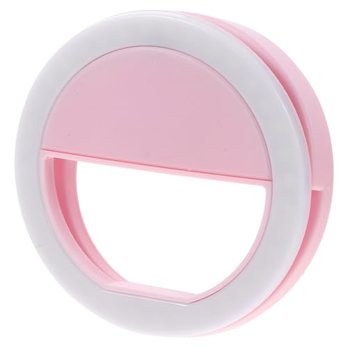 LOORGVEL Luz Selfie LED con Clip para Teléfono Portátil y Tablet Anillo Luminoso Recargable Diseño y Seguro para Videollamadas y Fotografía Color Rosa