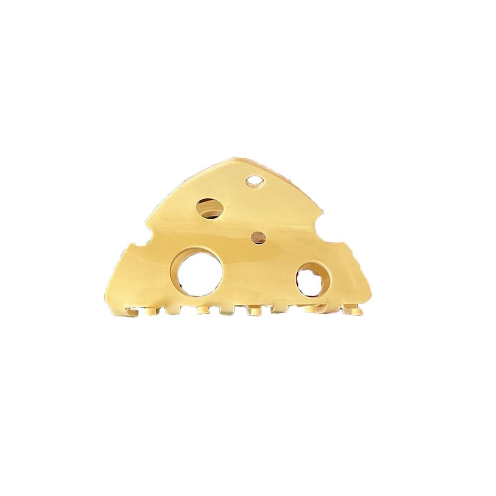 1pc Yellow Creative Hair Clip Exquisite Headdress Fashion Hollow Shark Clip Cute Cheese Acetate Hair Claw Party for Beauty and Personal Care for Great Gift,Clips and Barrettes