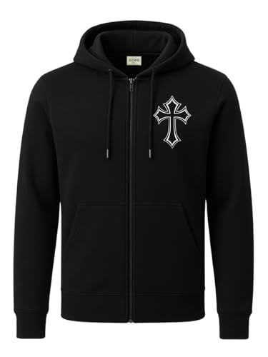 Image of ADRO Men's Regular Fit Zip-Up Hoodie for man | 320 GSM Cotton Poly Fleece Zipper Sweatshirt with Soft Fabric & Printed Hoodies