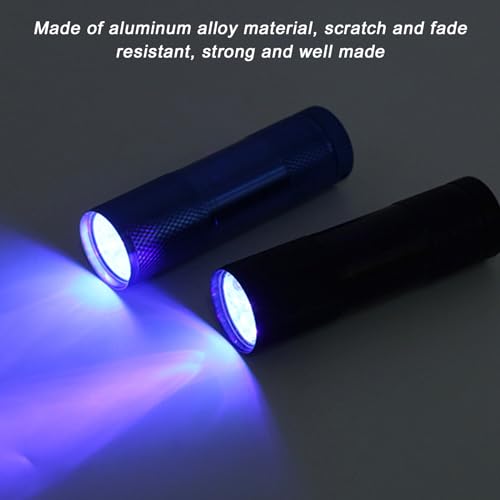 MEGYAD 8 Stück UV Taschenlampe: Schwarzlicht Taschenlampe mit 9 LEDs, Mini UV Lampe Schwarzlichtlampe Mini UV Lampe Ultraviolettes Licht für Unechte Banknoten Urin von Hunde und Andere Haustiere
