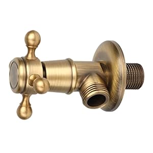 Fafeicy Antik Messing Eckventil Kreuzgriff Vintage