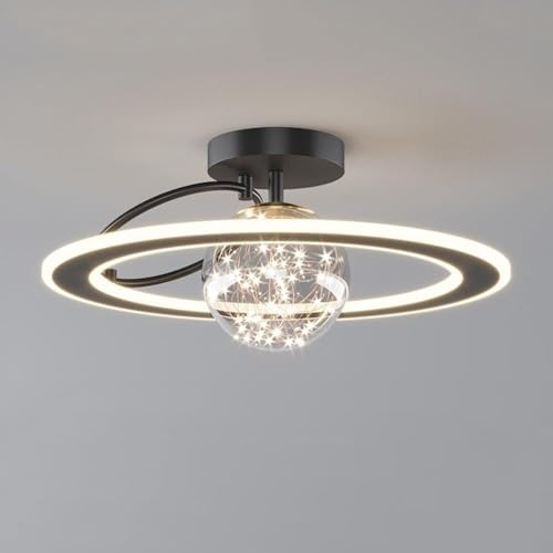 Luces de Techo LED con Pantalla de Cristal Transparente, lámpara de Techo Regulable en 3 Colores Compatible with Interiores, ., Pasillo, Cocina y Comedor, Elegante