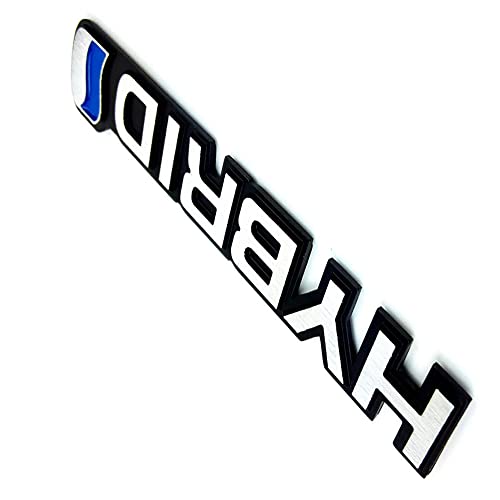 Image of 3D Metal Hybrid Logo Car Side Fender Rear Trunk Emblem Badge Decals Sticker for Car Decoration Accessories (White)