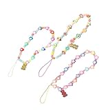 Pokinge Handy-Umhängeband, Acryl-Perlen, Handy-Handgelenkschlaufe, Anti-Verlust-Handyanhänger,...