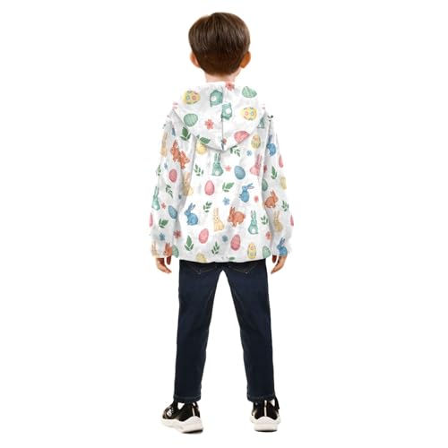 Colorful Easter Bunnies Boy Comfy Warm Fleece Jacket with Polar Fleece Lining 3T4