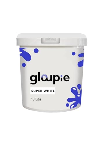 GLOUPIE SUPER WHITE Pittura Lavabile Acrilica Super Coprente Per Pareti Interne Ed Esterne, 13 Litri, Bianco, Made In Italy