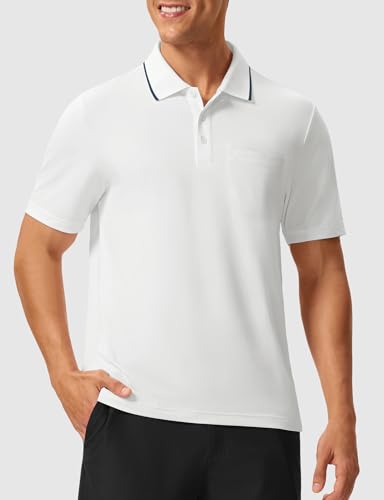 Image of Rdruko Men's Polo Shirts Short Sleeve Quick Dry Outdoor Golf Sports Shirts with Pocket