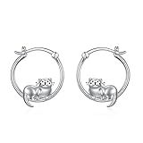 ONEFINITY Otter Jewelry Gifts Sterling Silver Sea Otter Earrings Otter Hoop Earrings for Women