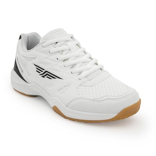 Image of Red Tape Women's Sneakers White Black Pu Mesh Round Toe Lace-Up
