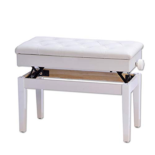 Amadon Banc De Piano Double en Bois, Tabouret De Banc De Piano De avec Compartiment De Rangement Et Siège Rembourré en Cuir, Bancs De Clavier À Hauteur Réglable,Blanc - Les Beatles, Paul McCartney, John Lennon, RIngo Starr, George Harrison Amadon Banc De Piano Double en Bois, Tabouret De Banc De Piano De avec Compartiment De Rangement Et Siège Rembourré en Cuir, Bancs De Clavier À Hauteur Réglable,Blanc – Image 7
