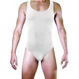 Generisch Seidenweicher Jumpsuit-Body für leichtes Outfit mit halber Rückenbedeckung ideal als Dessous für lässige Alltagsmode (White, One Size)