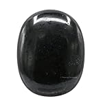 Black Tourmaline Crystals and Healing Stones - Large Palm Stone Crystals Piedra - Crystal for Good Luck, Positive Energy, Meditation - Unique Stocking Stuffers and Birthday Gifts for Women, Men