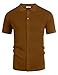 COOFANDY Men's Vintage Knit Shirt Short Sleeve Button Down Polo Shirts for Summer Casual & Vacation Brown