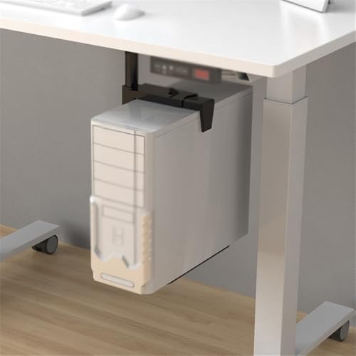 Soporte para CPU de escritorio ajustable, montaje bajo escritorio y en pared, soporte giratorio de 360° con bloqueo seguro para torre de computadora miniatura 6