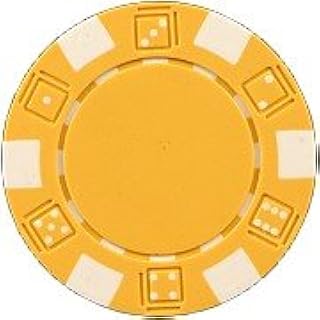 DA VINCI 50 Clay Composite Dice Striped 11.5 Gram Poker Chips, Yellow