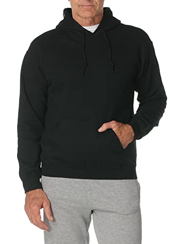 Gildan Men's Fleece Hooded -Sweatshirt, Style G18500, Black, Large