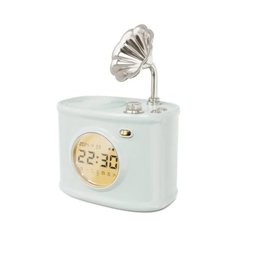 SAROAD Altavoz Bluetooth Reloj Retro Reloj Despertador Calendario con Pantalla Decoración de Escritorio para el Hogar Regalo Altavoz Pequeño C